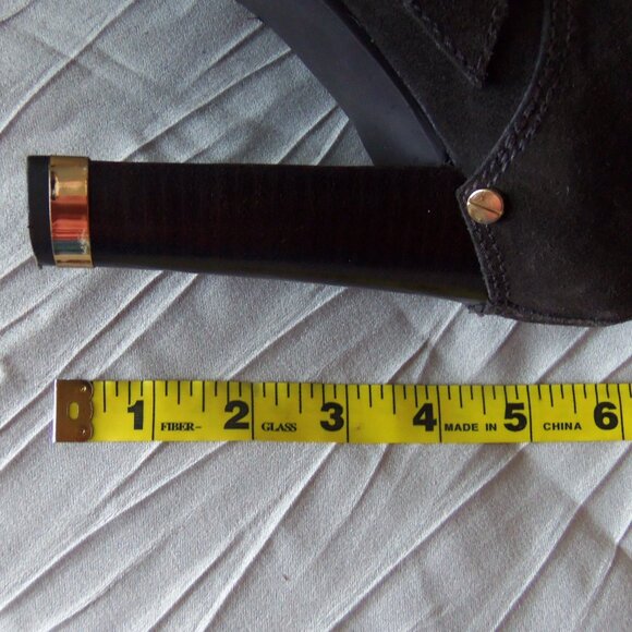 Tory Burch Tall Brown Suede Buckle Heeled Boots sz 6.5 - Picture 14 of 15